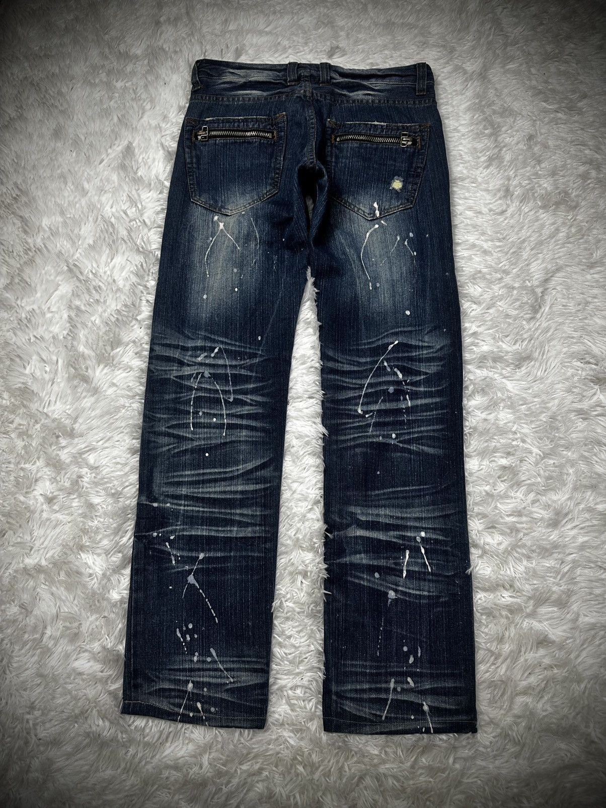 Tornado Mart 💥rare💥 japanese brand root three distressed splatter jeans Size US 32 / EU 48 - 7 Thumbnail