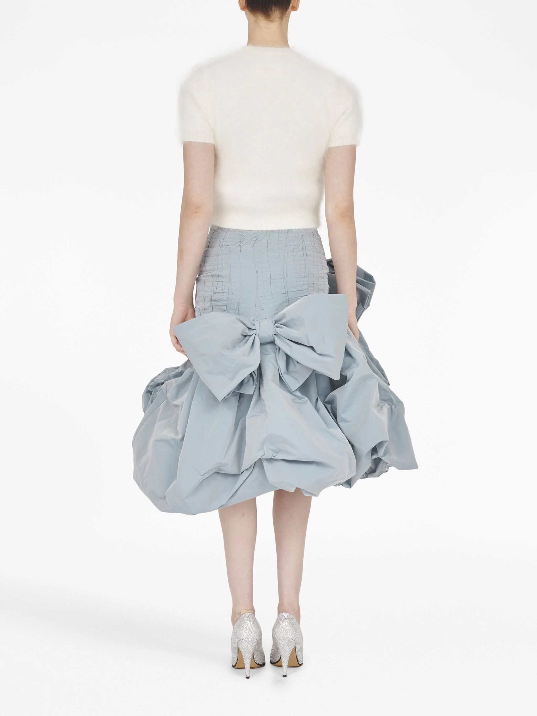 Maison Margiela o1s22i1n0724 Angora Wool Short Sleeved Top in White Size M / US 6-8 / IT 42-44 - 4 Thumbnail