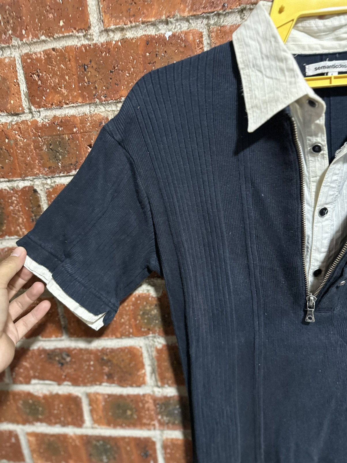 semanticdesign Vintage SemanticDesign Polo Zipper Faded Tee Size M / US 6-8 / IT 42-44 - 3 Thumbnail