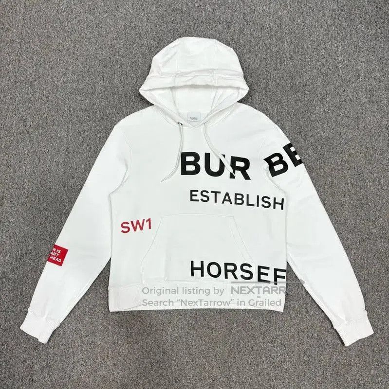 Burberry Burberry White Cotton Men’s Hoodie. Size US S / EU 44-46 / 1 - 1 Thumbnail