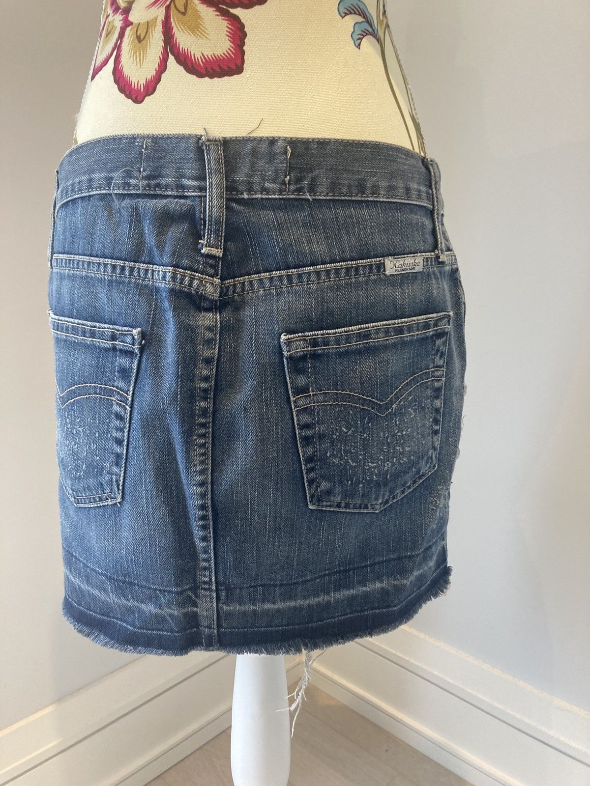 Vintage Denim Mini Skirt Size 27" / US 4 / IT 40 - 11 Thumbnail