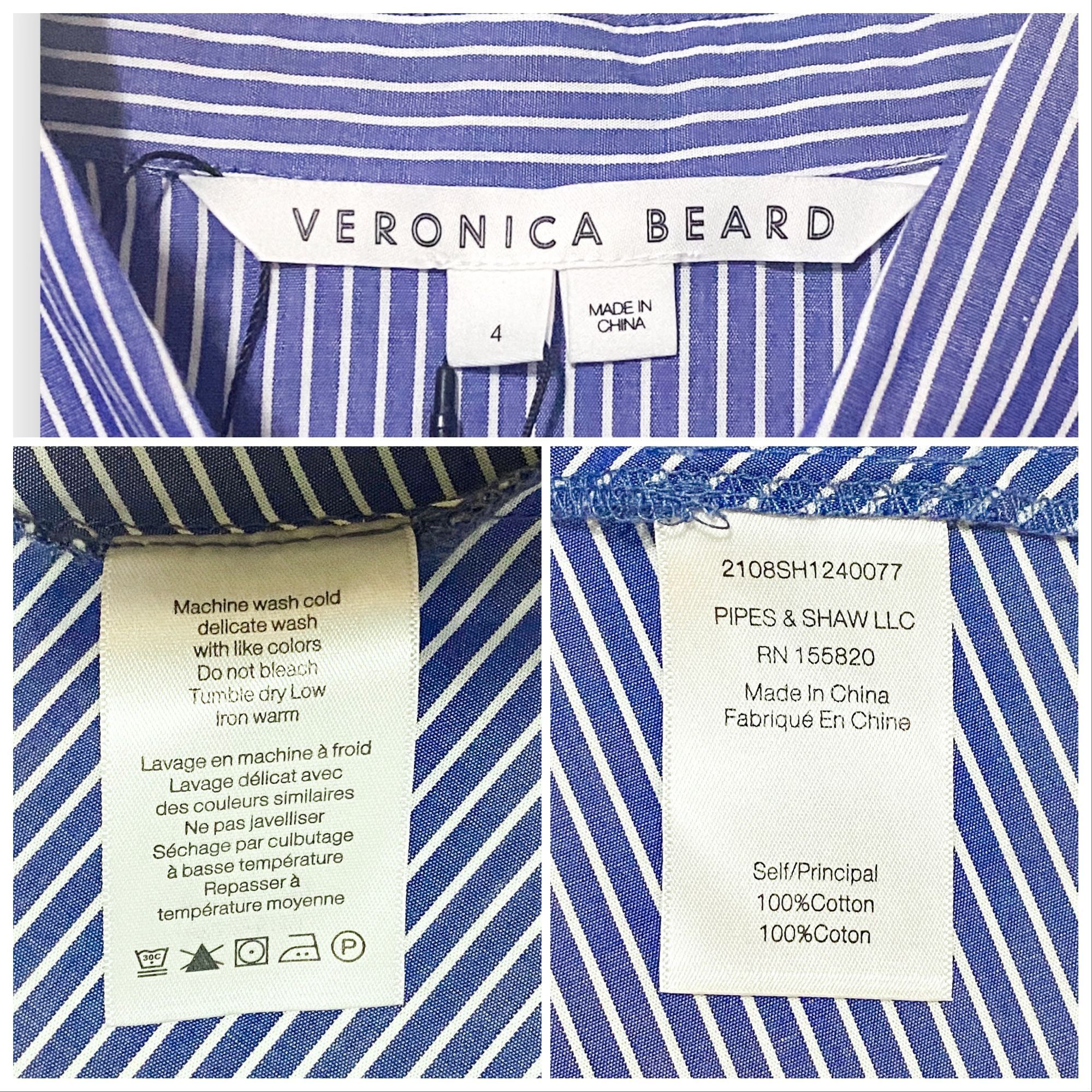 Veronica Beard Veronica Beard Gilda Oversized Striped Cotton shirt. Size 4, Size S / US 4 / IT 40 - 4 Thumbnail