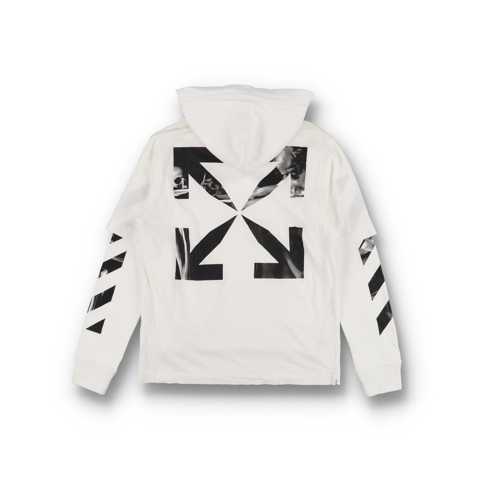 Off-White White Caravaggio Arrows Oversized Layered Tee Hoodie Size US XS / EU 42 / 0 - 1 Thumbnail