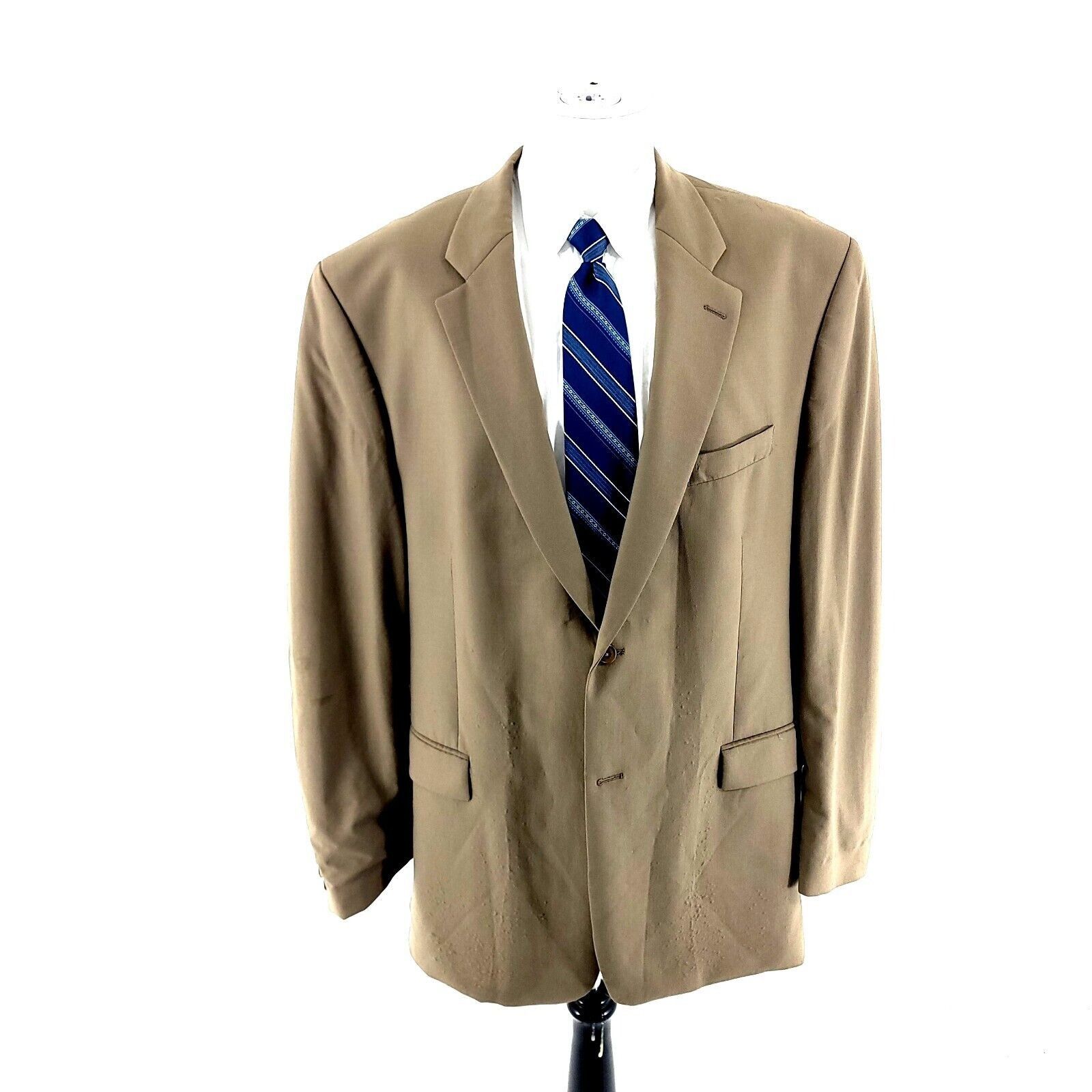 Ralph Lauren DAMAGED Lauren Ralph Lauren Wool 3 Button Blazer 48L Tan Maj Size 48L - 5 Thumbnail