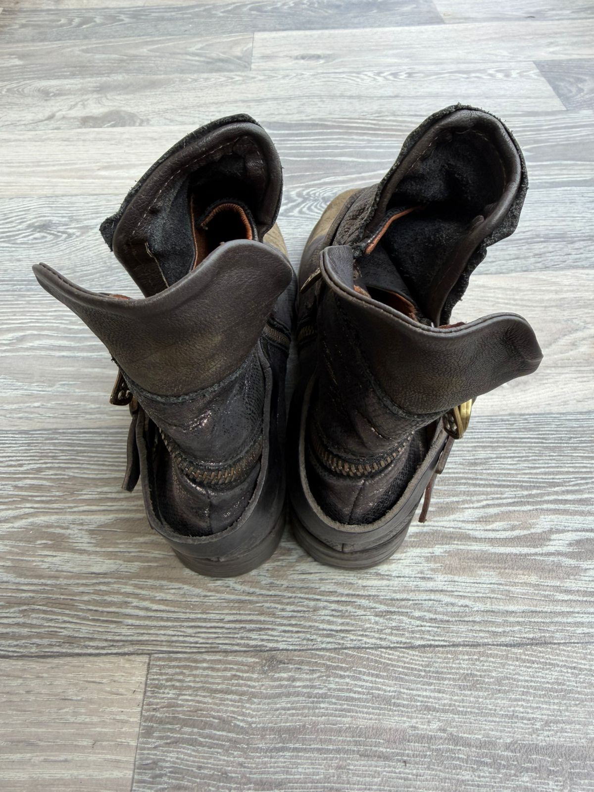 A.S.98 A.S.98 Airstep Boho Distressed Biker Green Boots Sz 40 Size US 10 / IT 40 - 5 Thumbnail