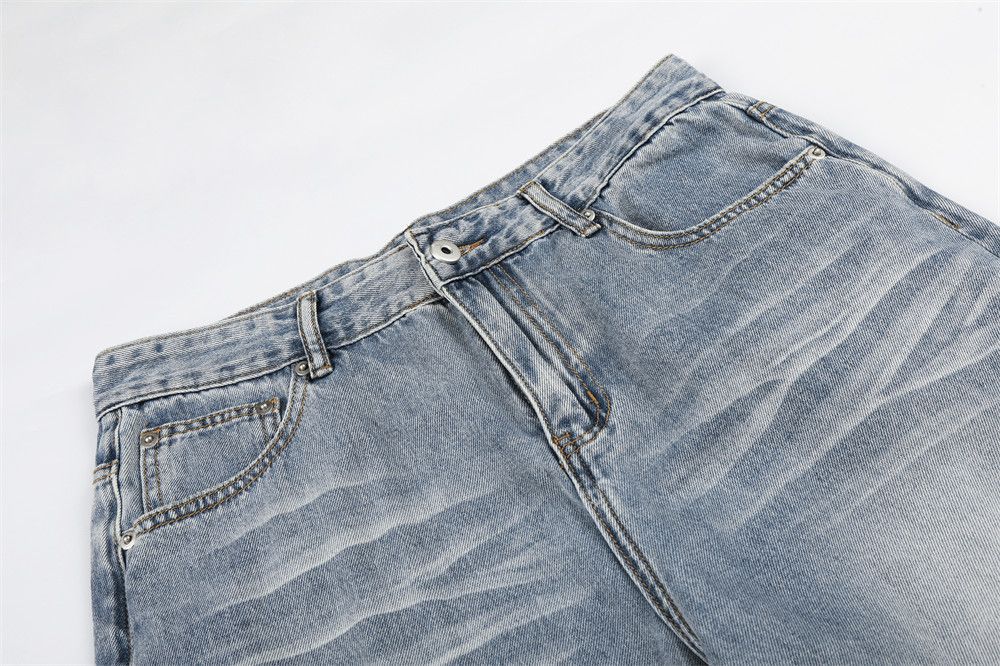 Vintage American Retro Light-Wash Distressed Flared Jeans Size US 32 / EU 48 - 3 Thumbnail