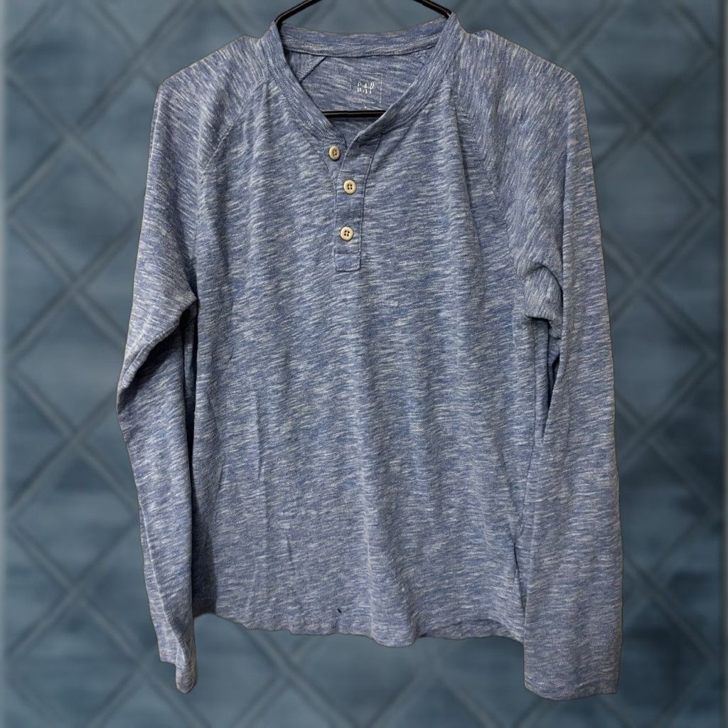 Gap Gap Long Sleeve Henley Shirt Adult Small Blue Casual Preppy Mens Size US S / EU 44-46 / 1 - 1 Thumbnail