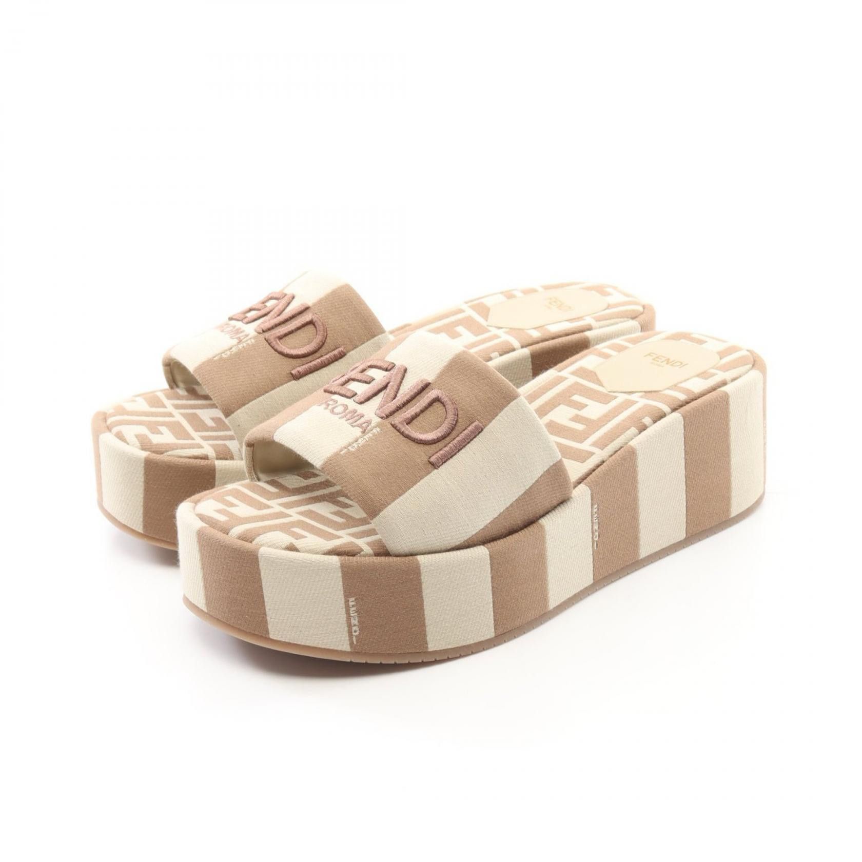 Fendi Fendi 8R8515Aorff1P9439 Canvas Sandals Canvas Shoes 8R8515Aorff1P9439 in Beige, Women's