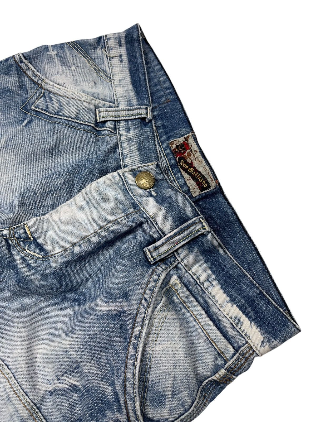 John Galliano × Vintage Vintage John Galliano Denim Shorts Distressed Style y2k Size US 29 - 5 Thumbnail