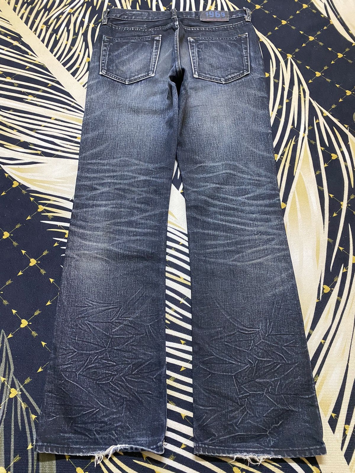 Gap Vintage Gap Denim Whisker Distressed Flare Bootcut Jeans Size US 31 - 2 Thumbnail