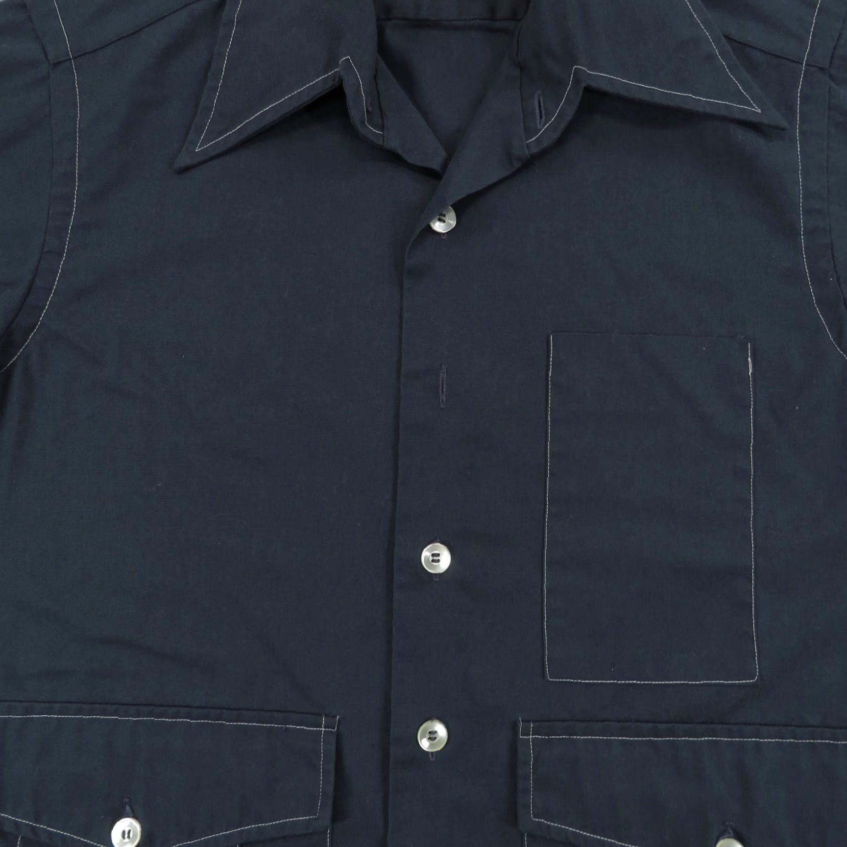BB Dakota VINTAGE Dakota Shirt Men Medium Navy 21x28 Dacron Jacob Reeds Utility Dagger 70s Size US M / EU 48-50 / 2 - 4 Thumbnail