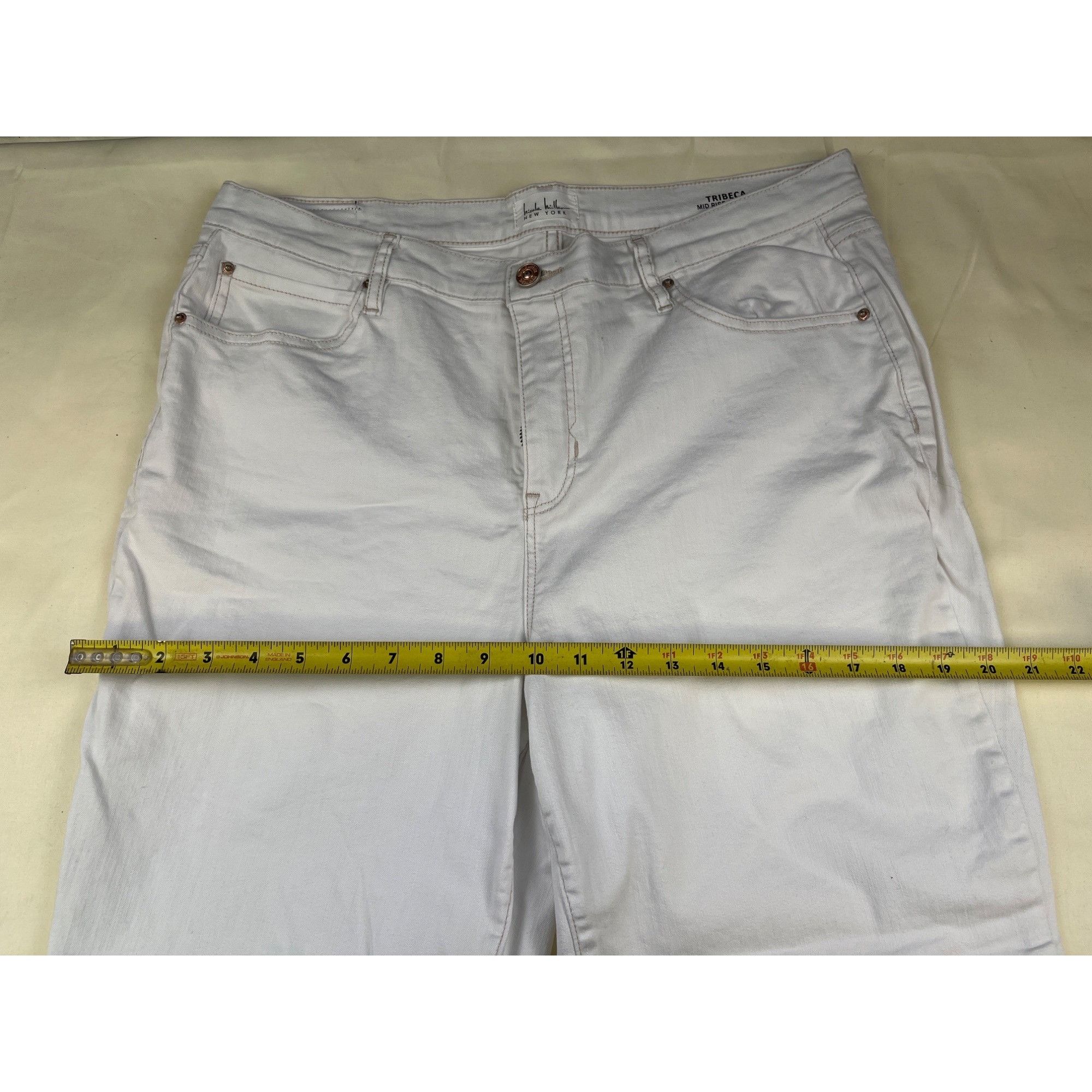 Nicole Miller Nicole Miller Women's White Mid Rise Straight/Skinny Jeans S Size 38" / US 16 / IT 52 - 4 Thumbnail