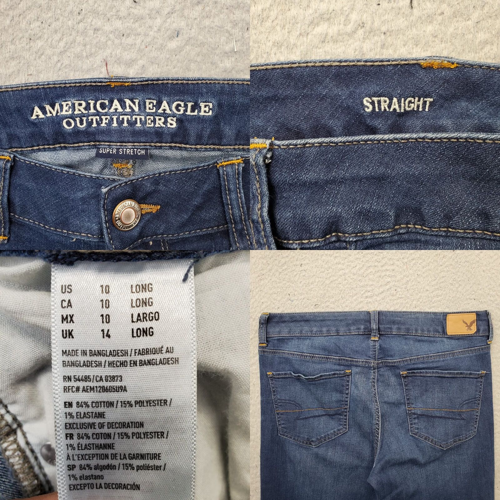 American Eagle Outfitters American Eagle Outfitters Jeans Womens 10 Blue Denim Super Stretch Straight Leg Size 32" / US 10 / IT 46 - 8 Thumbnail