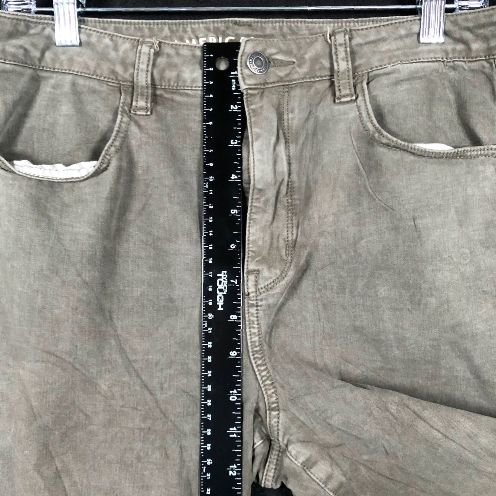 American Eagle Outfitters VINTAGE American Eagle Jeans Green Super High Rise Jegging 12 Long Womens Jeans Green 29 In Inseam Size 34" / US 12 / IT 48 - 7 Thumbnail
