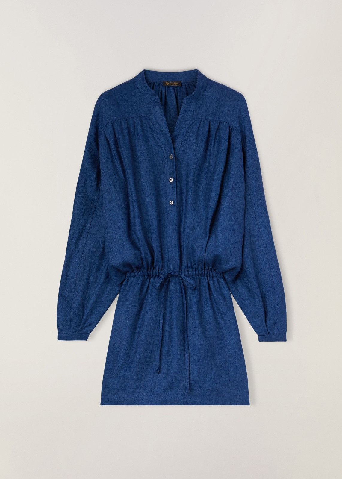 Loro Piana o1srvl11e0824 Brita Seaside Linen Mini Dress in Blue Size S / US 4 / IT 40 - 1 Thumbnail