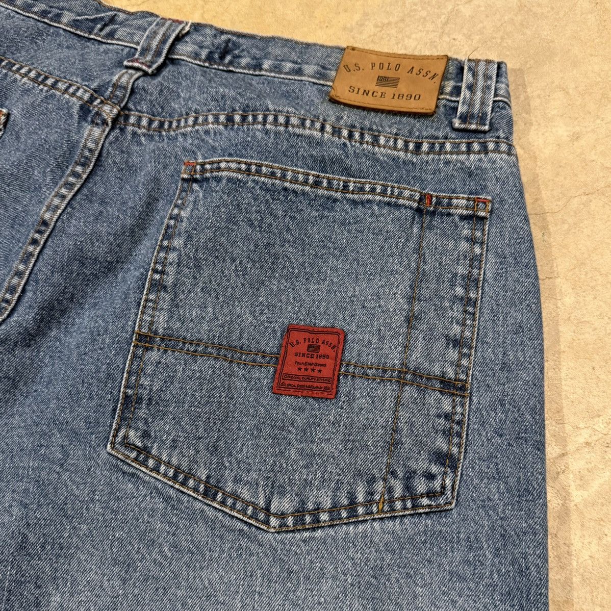 U.S. Polo Assn. Vintage 2000s US Polo Assn Baggy Carpenter Jorts Y2K Skater Size US 40 / EU 56 - 3 Thumbnail