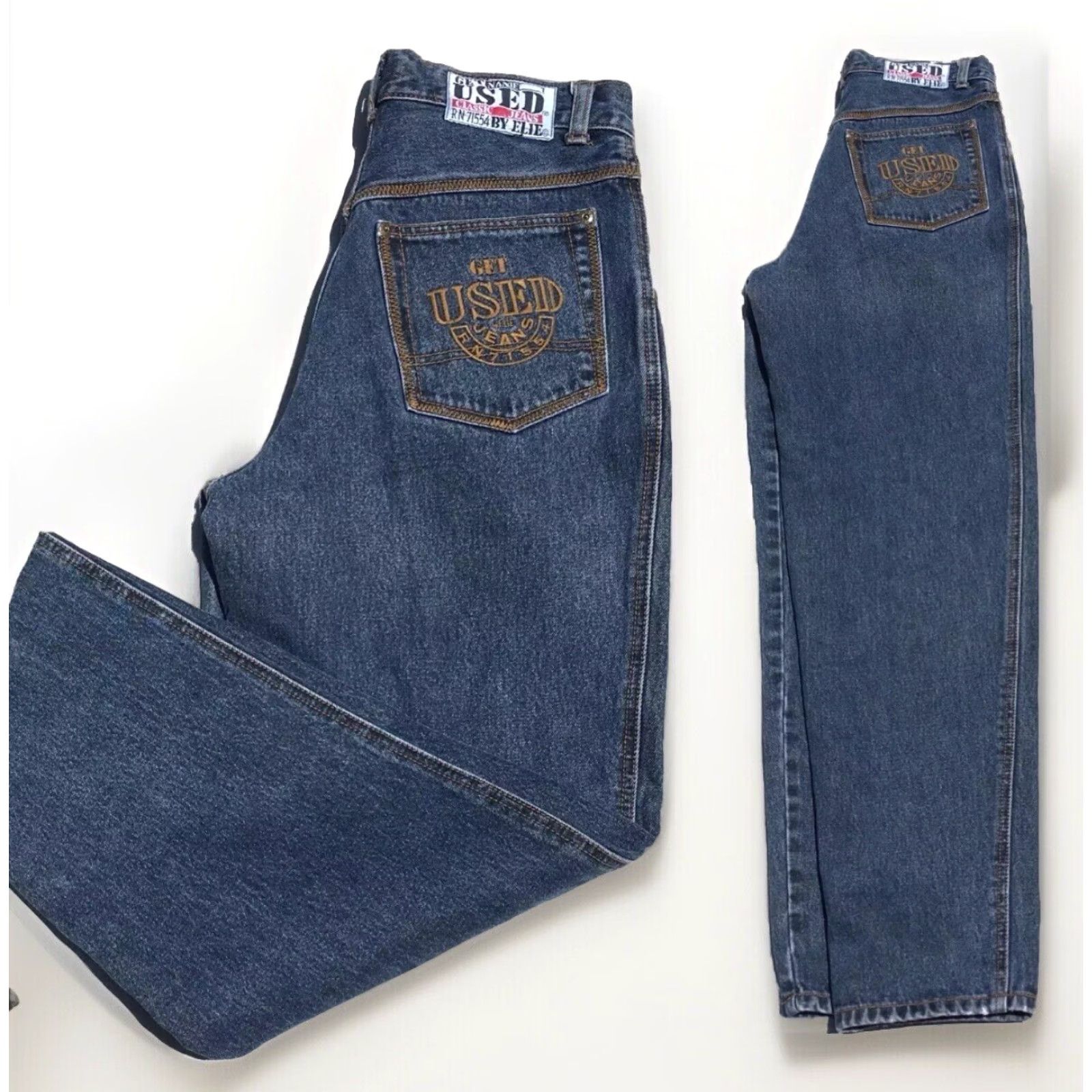 Vintage VINTAGE Get Used Jeans 90s Hip Hop Denim Blue 29 in Waist Mens Womens 1990s Size 29" - 4 Thumbnail