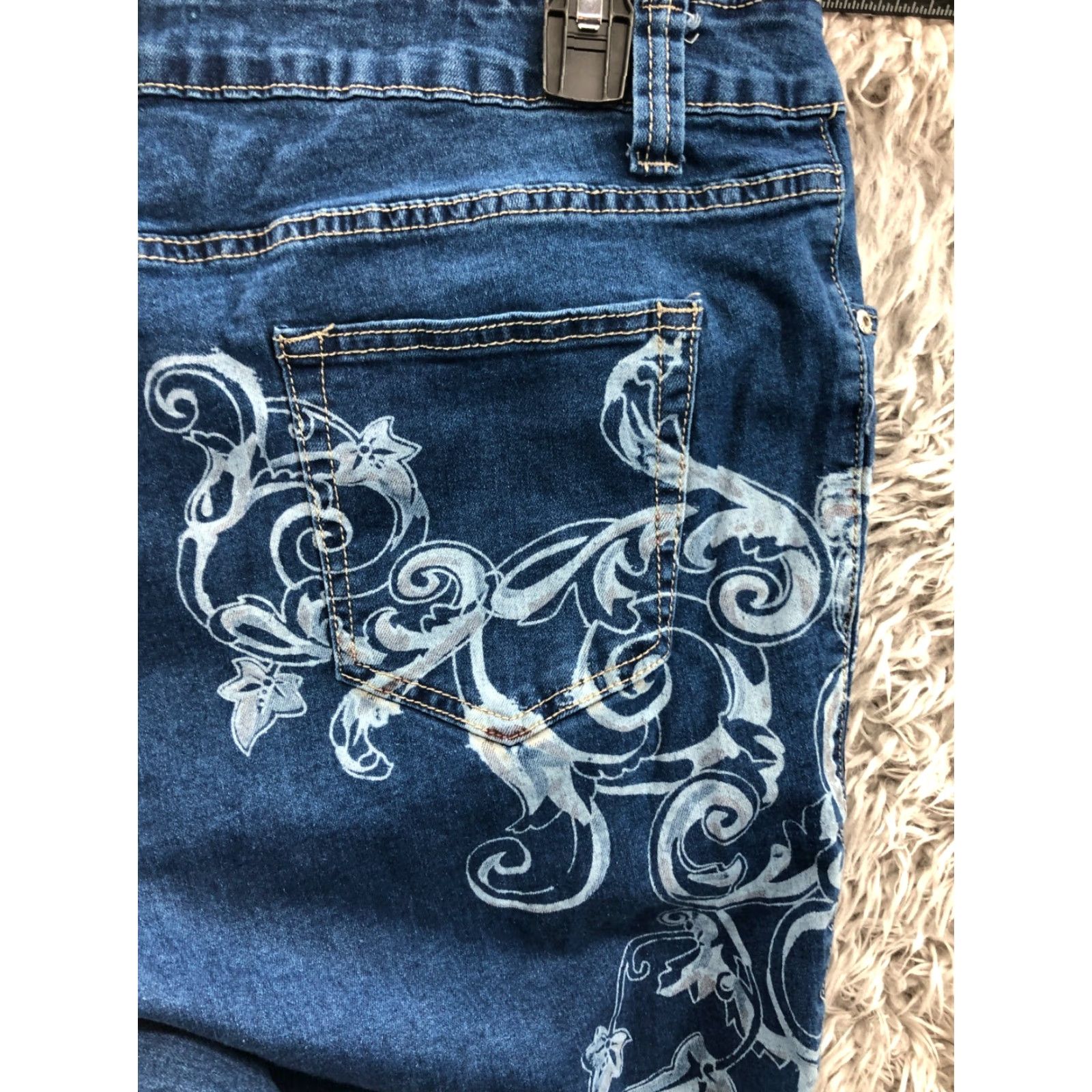 Vintage Ashley Stewart Jeans Skinny Plus Size 18 Womens Medium Blue Denim 5-Pocket Comfort Size 40" / US 18 - 7 Thumbnail