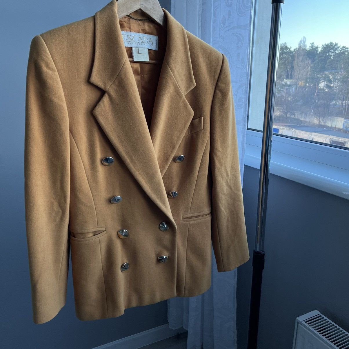 Escada × Vintage Escada Vintage Cashmere Cashgora Wool Blazer Button Jacket Size M / US 6-8 / IT 42-44 - 2 Thumbnail