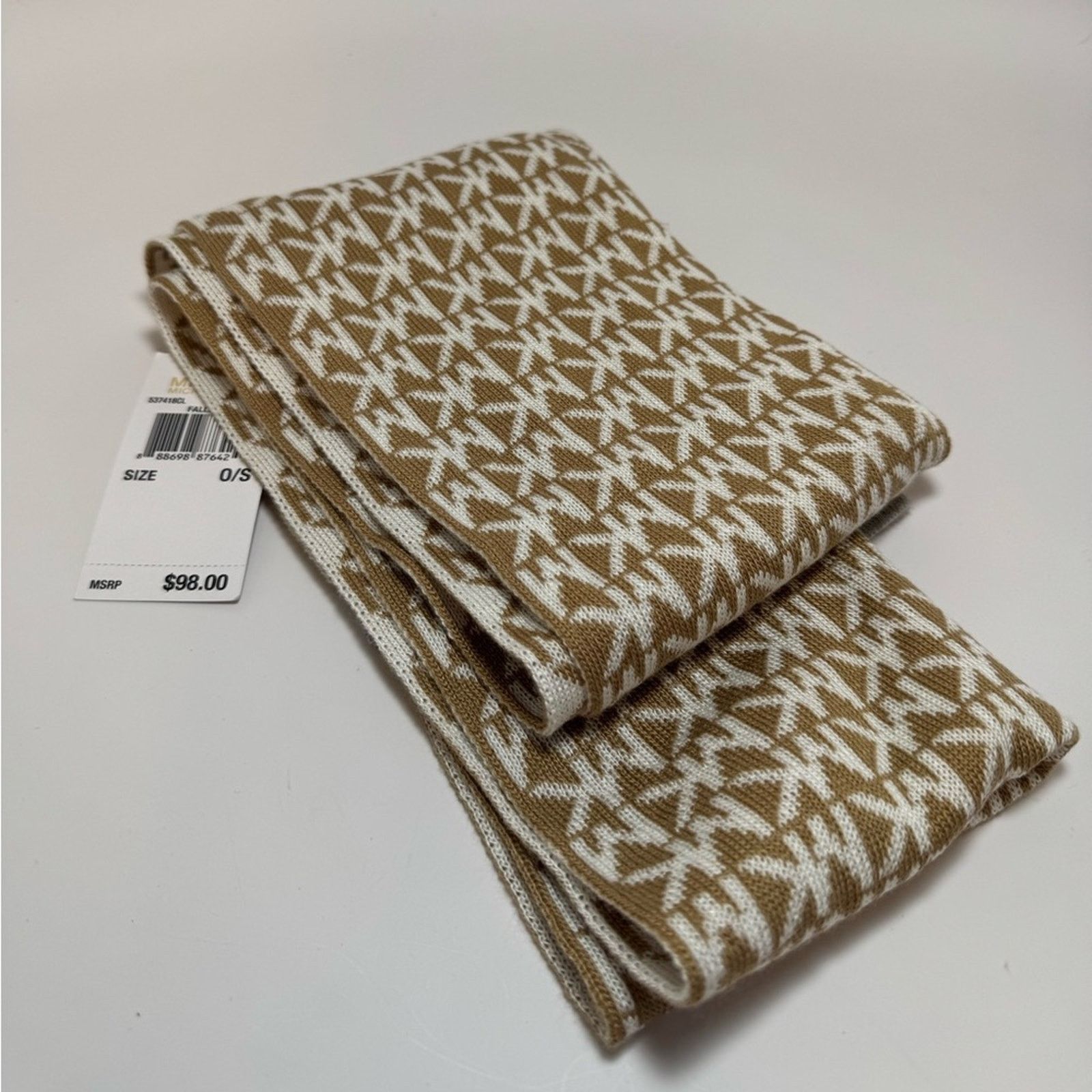 Michael Kors Michael Kors Scarf Brown & White Monogram NWT | Preppy Style Size ONE SIZE - 4 Thumbnail
