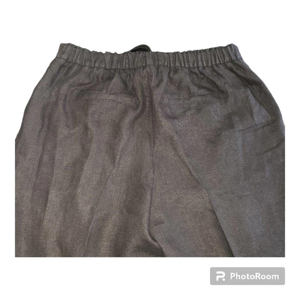 Chicos CT689 Chico's Ladies Black Linen Drawstring Pant 10T Size 32" / US 10 / IT 46 - 4 Thumbnail