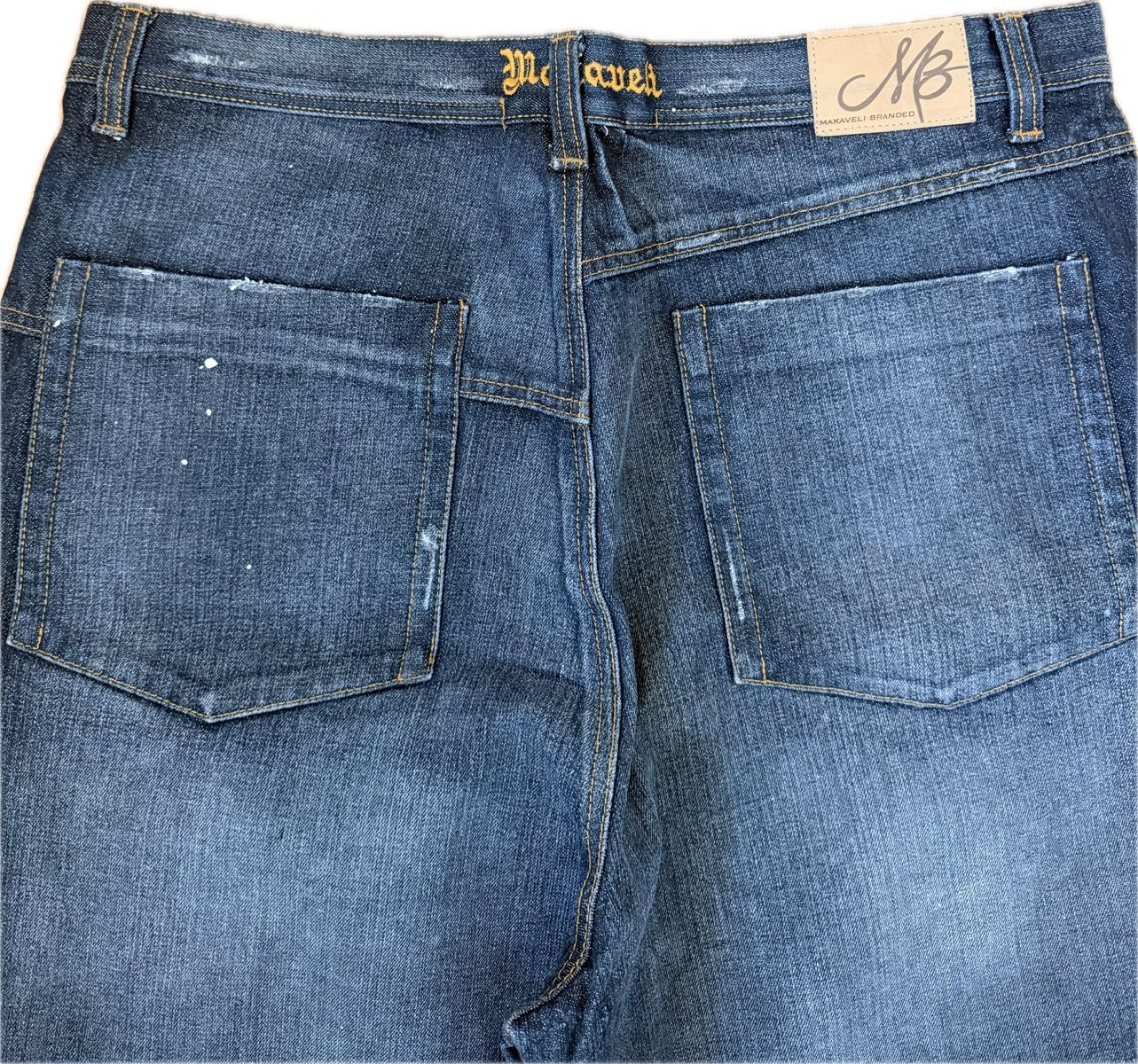 Makaveli 2Pac Printed Out Denim Jeans Size US 38 / EU 54 - 7 Thumbnail