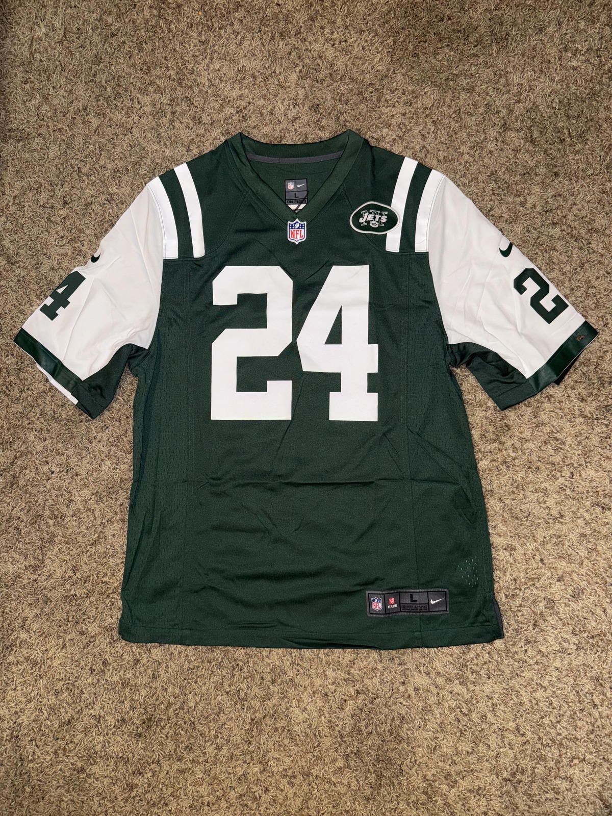 Nike 2012 Nike Mens NFL NY Jets Darrelle Revis Players Edition Jersey Vintage Size US L / EU 52-54 / 3 - 1 Thumbnail