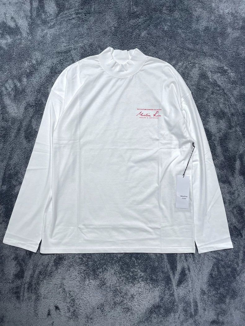 Martine Rose Martine Rose White long sleeved semi high neck T-shirt Size M / US 6-8 / IT 42-44 - 2 Thumbnail