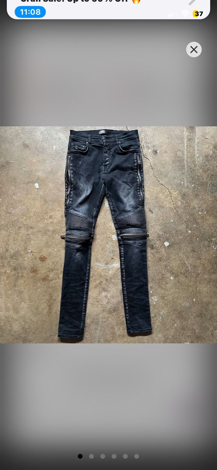 Amiri Rare: AMIRI Black MX2 Biker Demin Jeans | Grailed