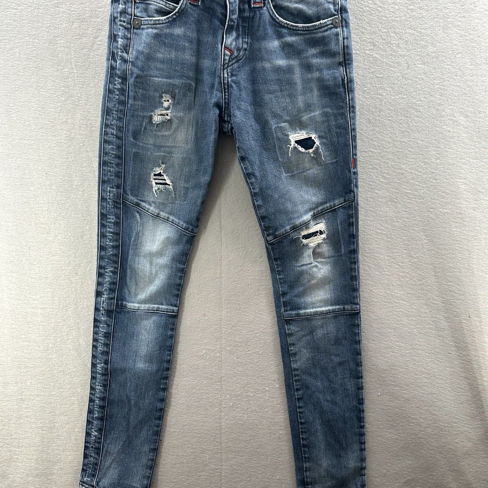 True Religion True Religion Jeans Women 28 Blue Logo Denim Distressed Slim Skinny Distress Manchester United Jeans Size 28" / US 6 / IT 42 - 6 Thumbnail