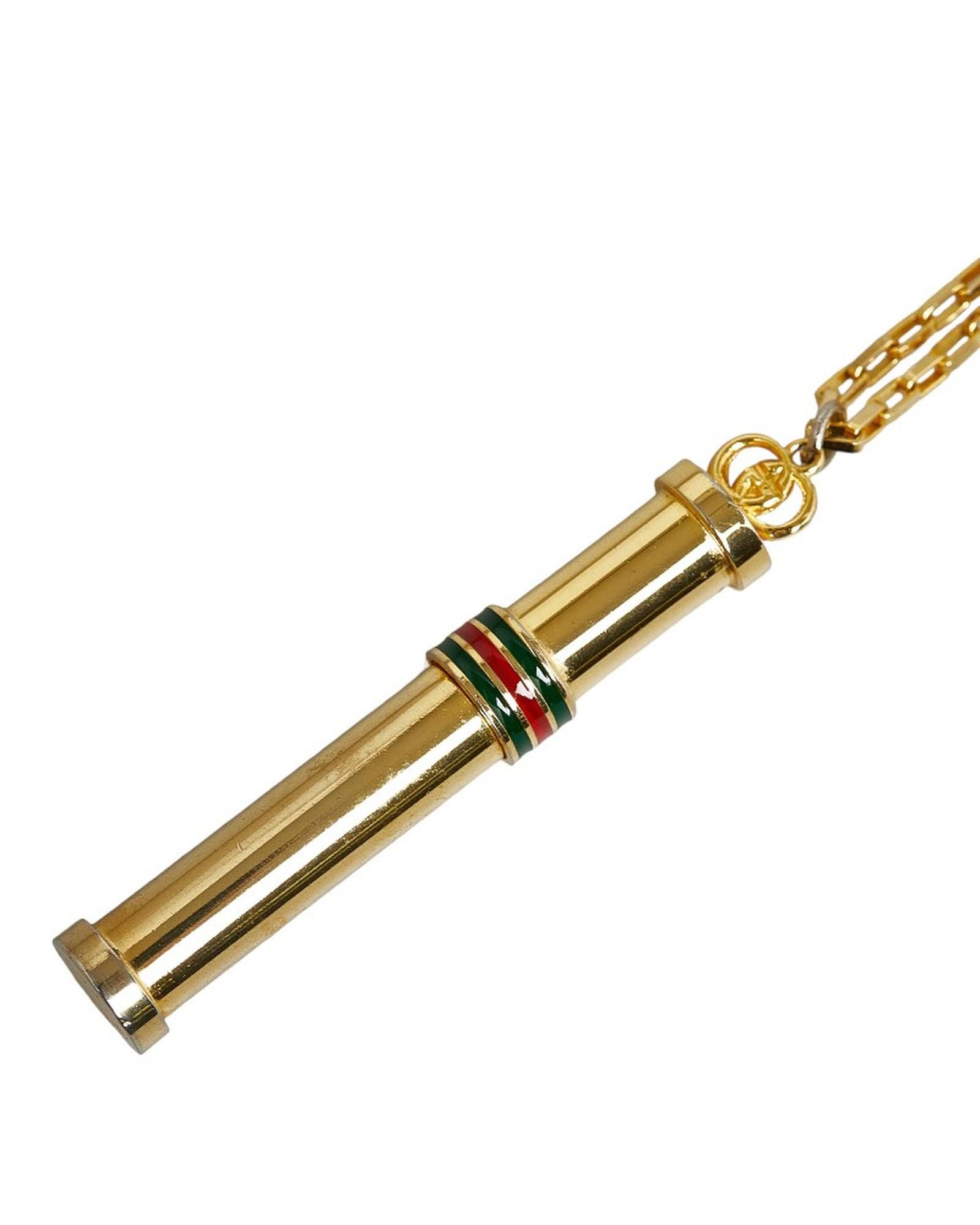 image of Gold Atomizer Necklace Pendant By Gucci, Women's