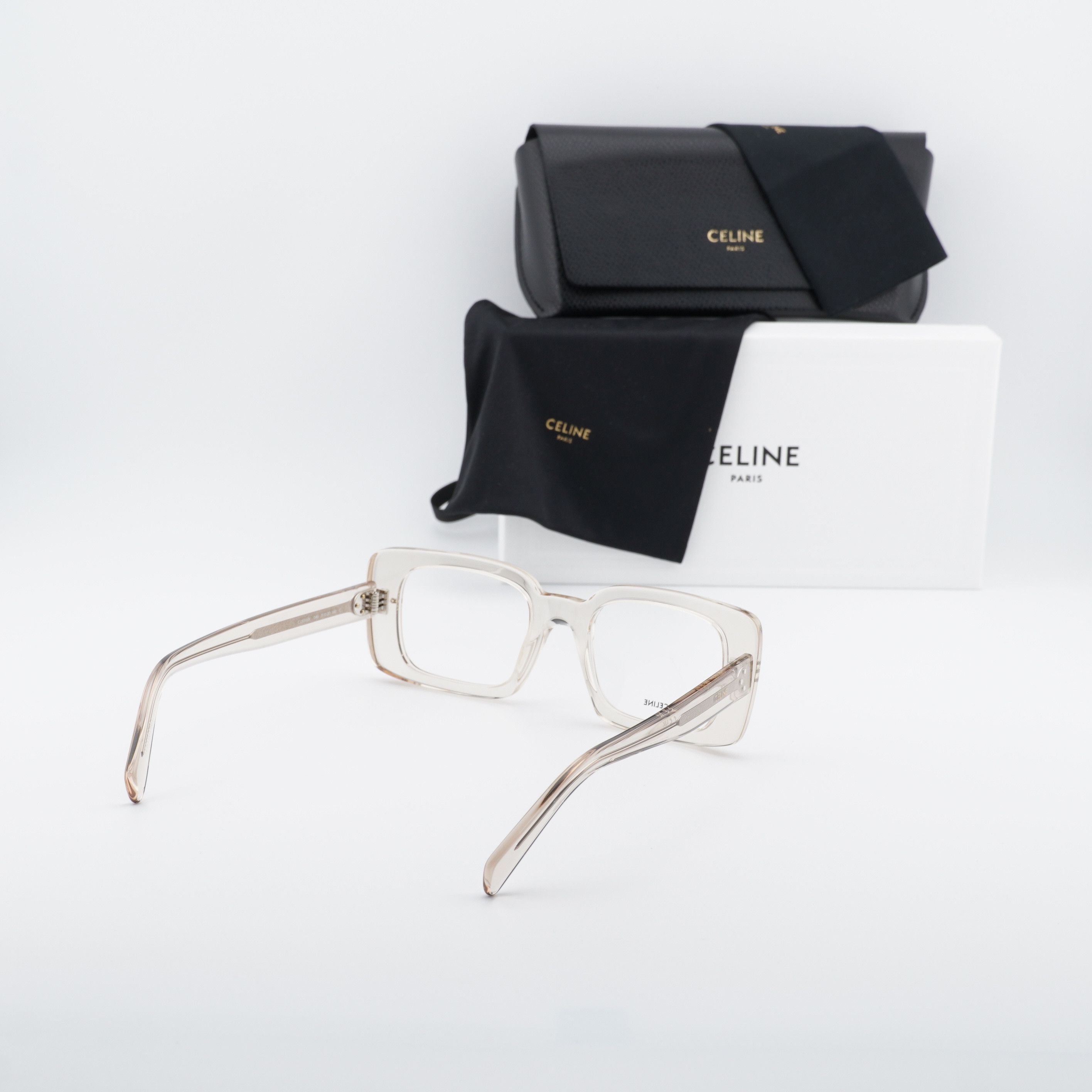 Celine Celine CL50163I 045 Eyeglasses Transparent Beige 51mm Square Size ONE SIZE - 10 Thumbnail