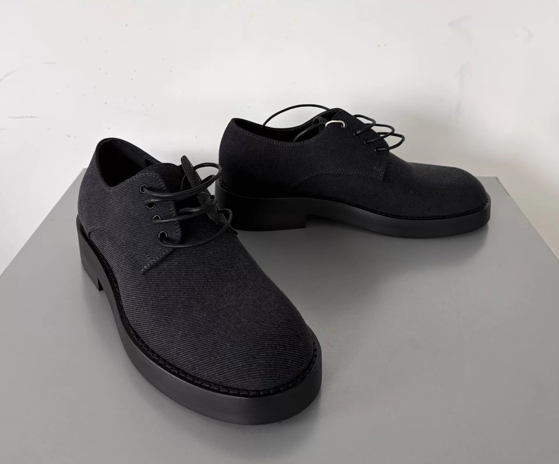 Ann Demeulemeester Ann Demeulemeester New Black Denim Derby Shoes Men 39.5 Size US 6.5 / EU 39-40 - 1 Thumbnail