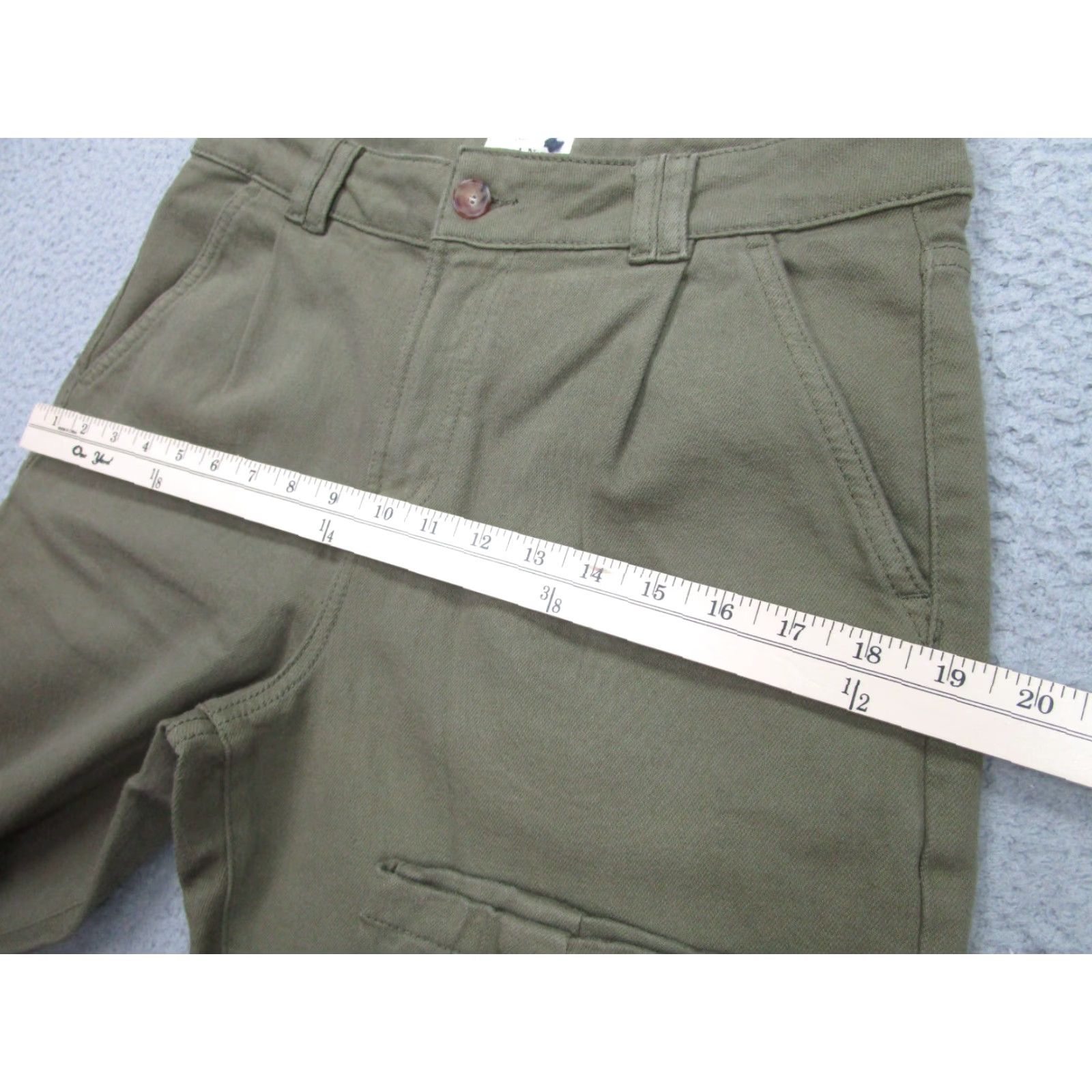 Vintage Sezane Womens High Rise Green Denim Jeans 40 Regular Tapered Barrel Leg Cotton Blend Stretch Size 27" / US 4 / IT 40 - 7 Thumbnail