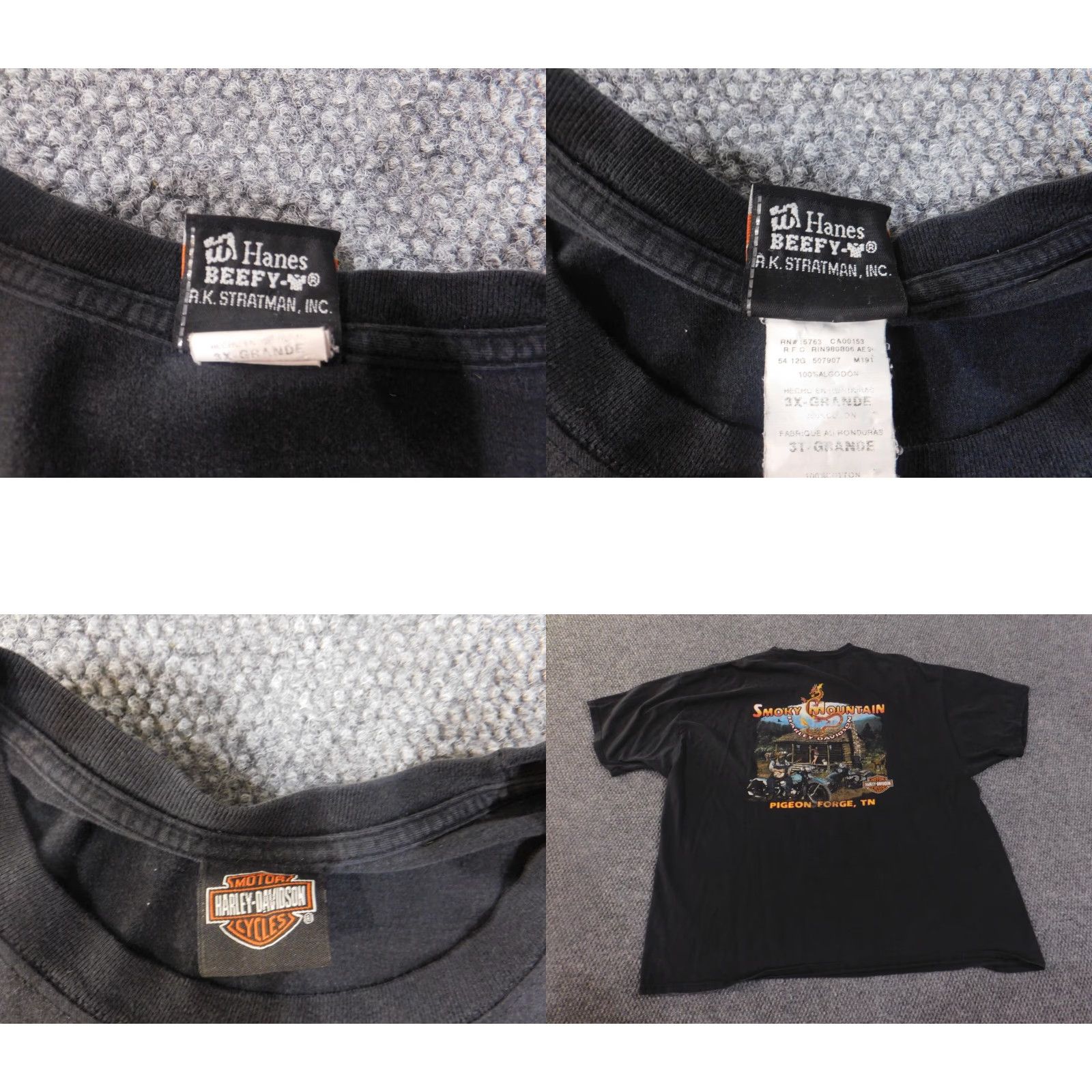 Harley Davidson Harley-Davidson Shirt Mens 3XL Black Smoky Pigeon Forge Tennessee Biker Logo T-Shirt Crew Neck Short Sleeve Cotton Blend Polyester Regular Size US XXL / EU 58 / 5 - 8 Thumbnail