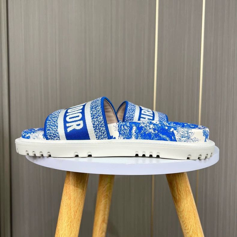 Dior Dior Blue Embroidered Thick-2505 Size US 5.5 / EU 38 - 2 Thumbnail