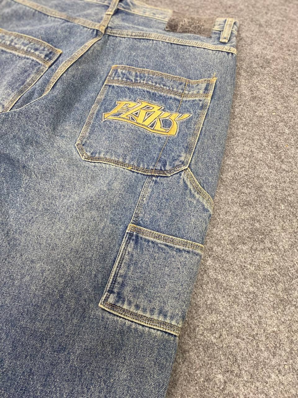 Japanese Brand freaky soul manager baggy denim embroided design Size US 36 / EU 52 - 6 Thumbnail