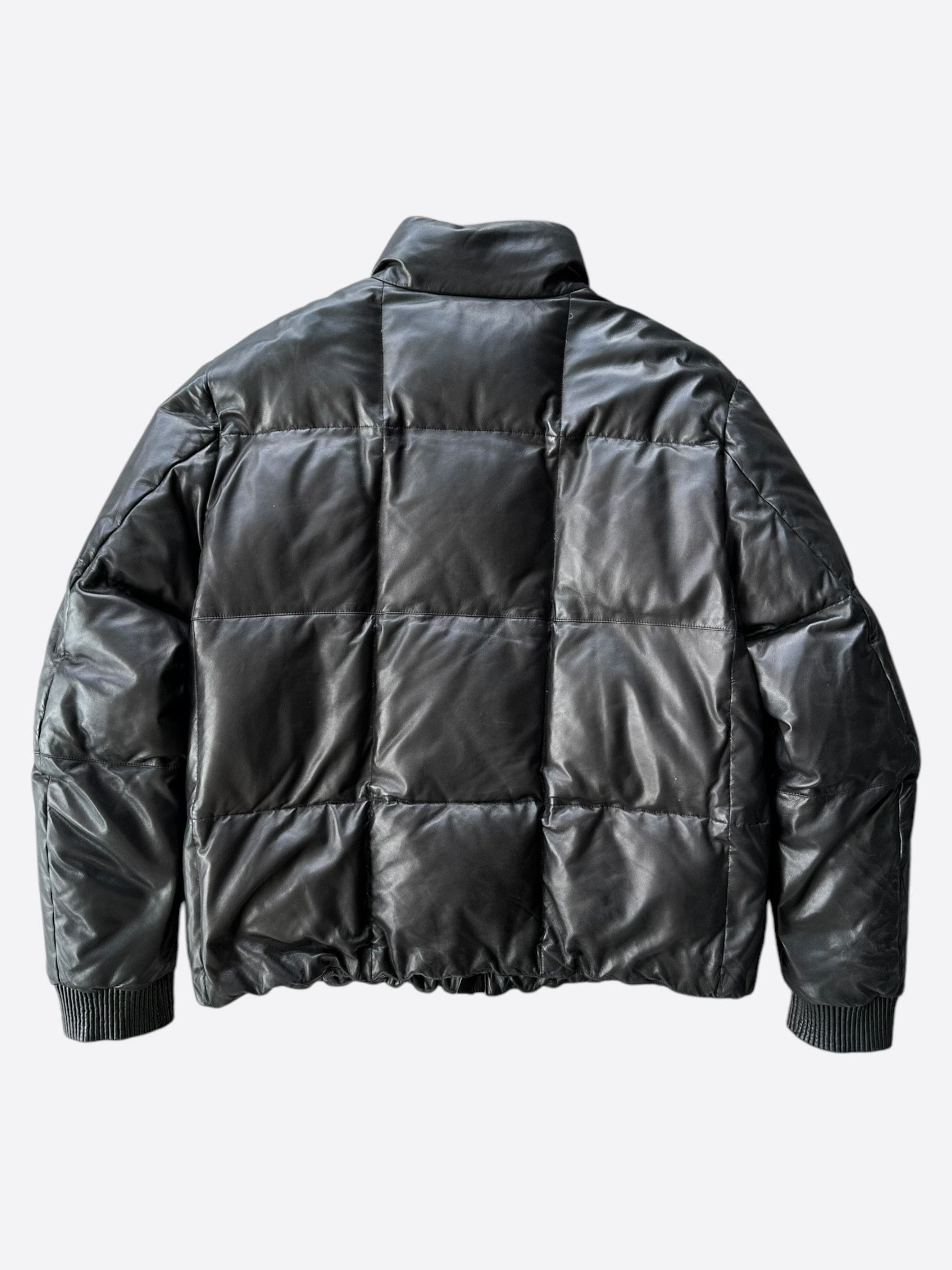 Louis Vuitton Louis Vuitton Black Leather Puffer Jacket Size US XXL / EU 58 / 5 - 2 Thumbnail