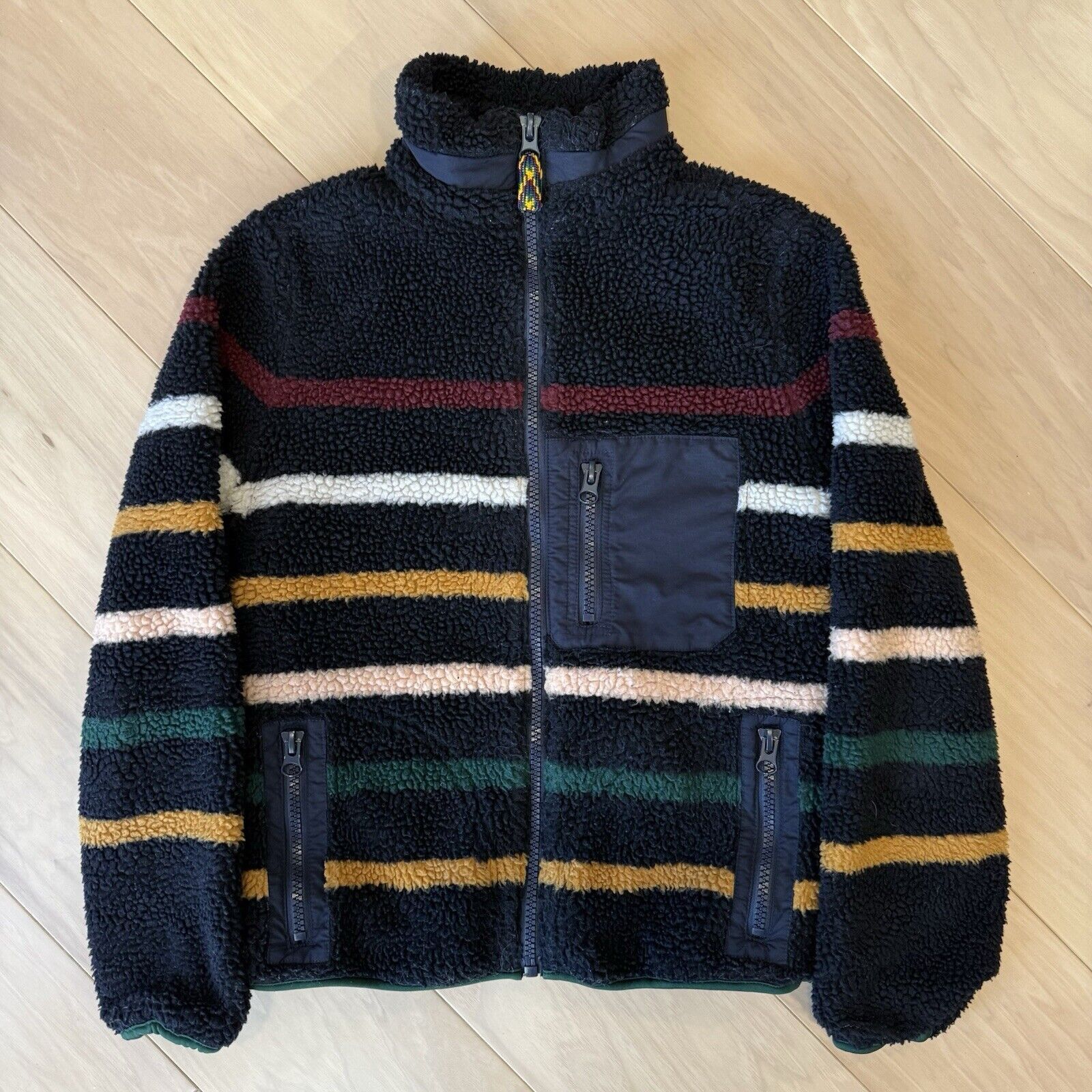Faherty Faherty Dream Fleece Jacket Women's S Navy Striped Sherpa Size S / US 4 / IT 40 - 2 Thumbnail