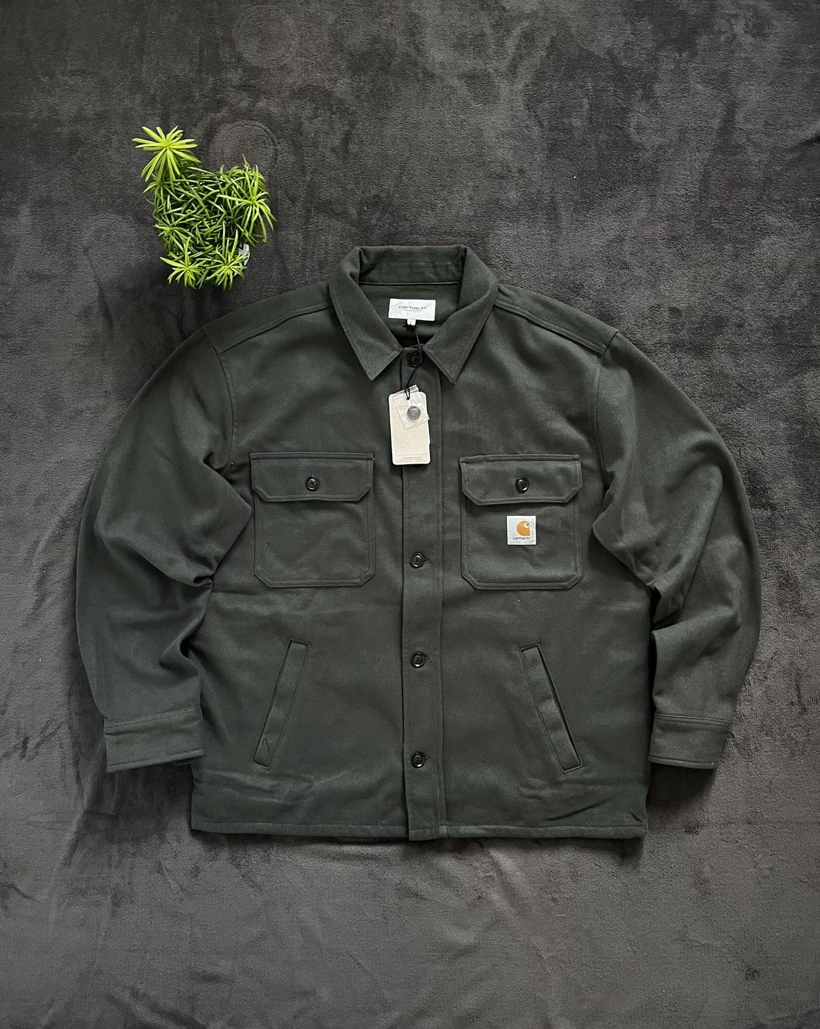 Pre-owned Carhartt X Vintage Carhartt Wiston Shirt Jacket Boxwood Drip Y2k Outdoor In Dark Green