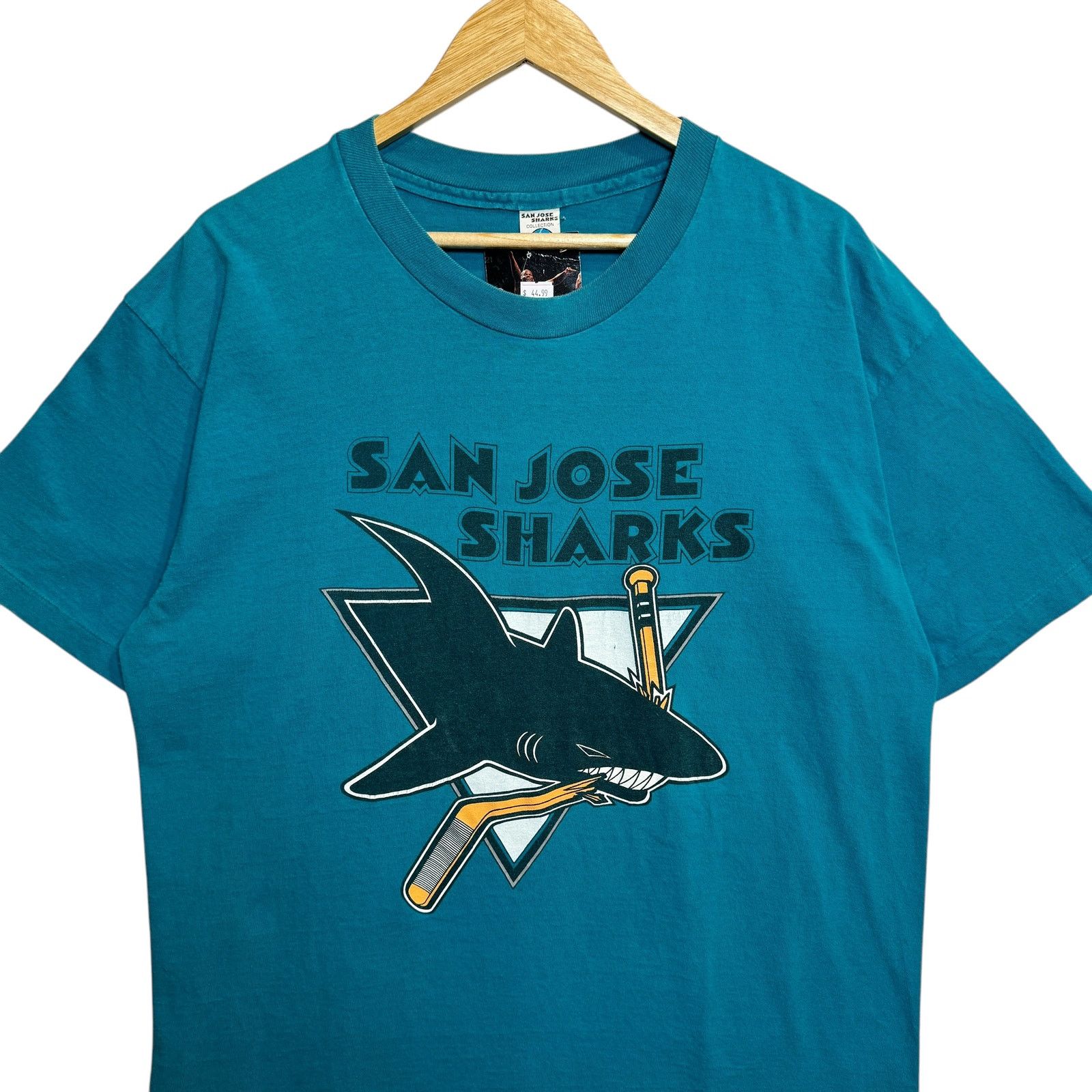 Vintage Vintage San Jose Sharks Spellout Logo NHL 90s Tee 2XL Size US XXL / EU 58 / 5 - 2 Thumbnail
