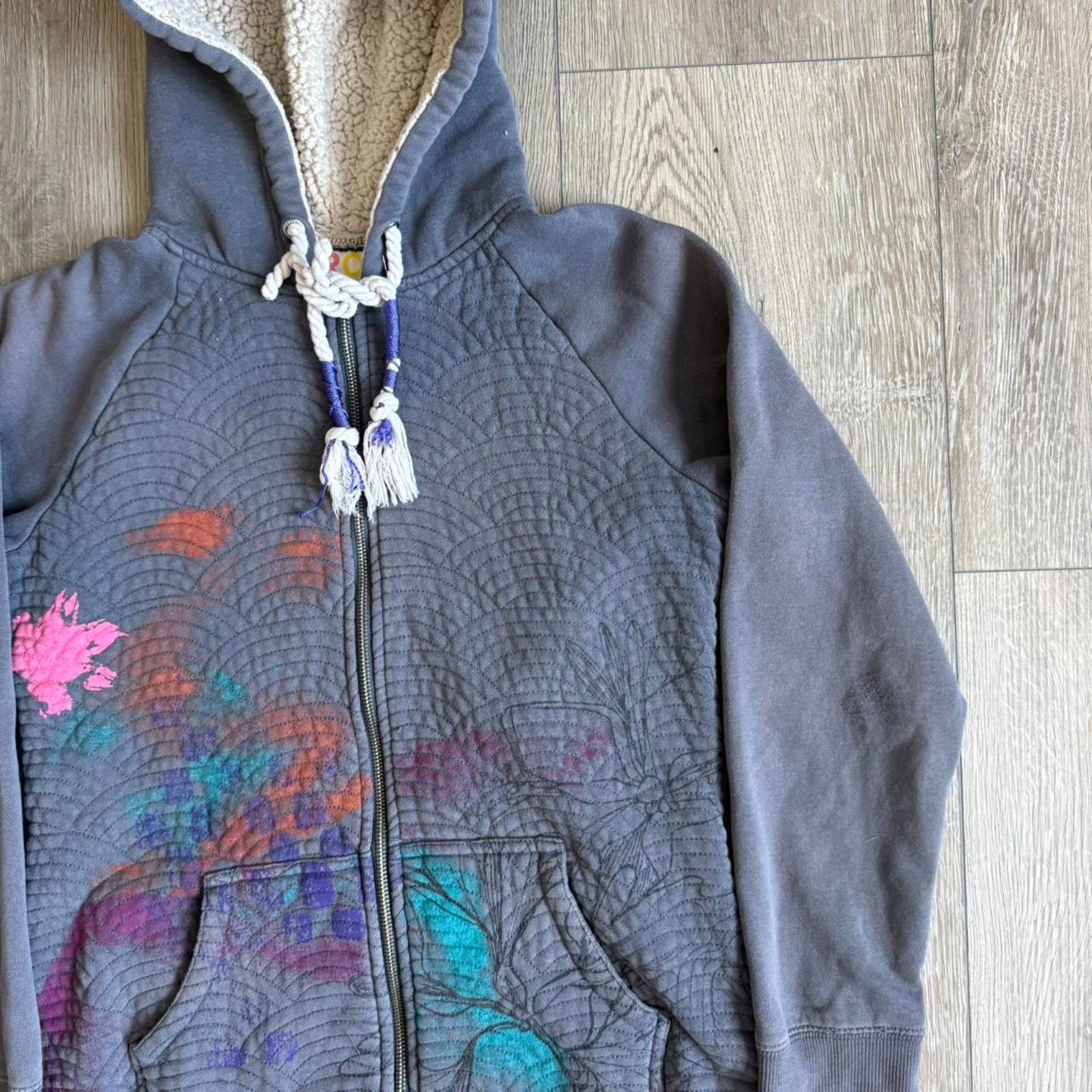 Other Vintage y2k roxy fleece lined quilted surf hoodie Size L / US 10 / IT 46 - 3 Thumbnail