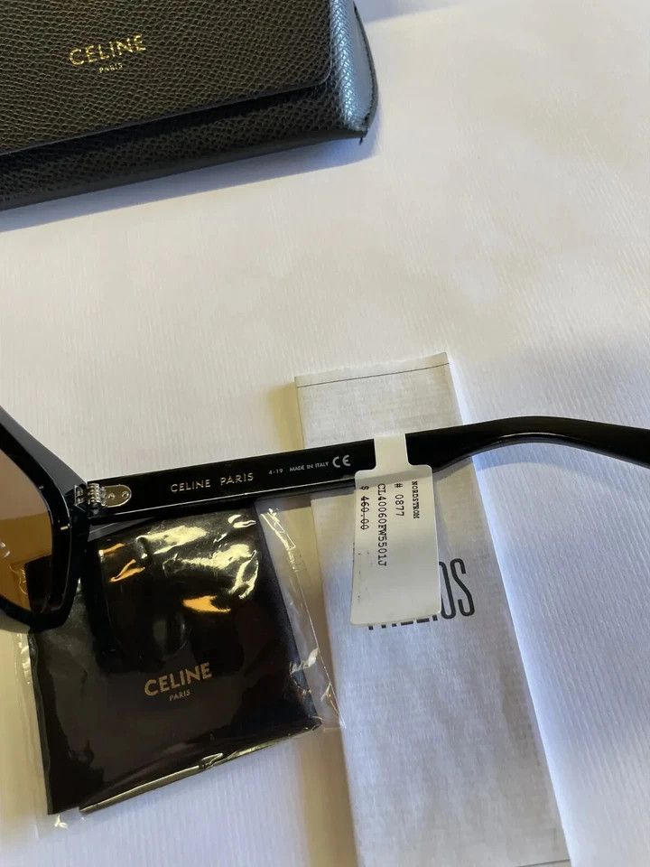 Celine Celine CL40060F 01J Square Sunglasses Black/Brown Lens Size ONE SIZE - 8 Thumbnail