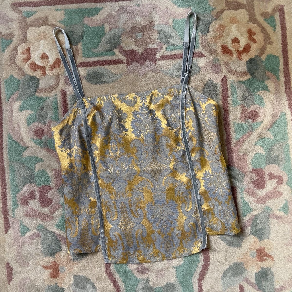 Victoria's Secret Victoria’s Secret 1990s Jacquard Damask Camisole (S) Size S / US 4 / IT 40 - 2 Thumbnail