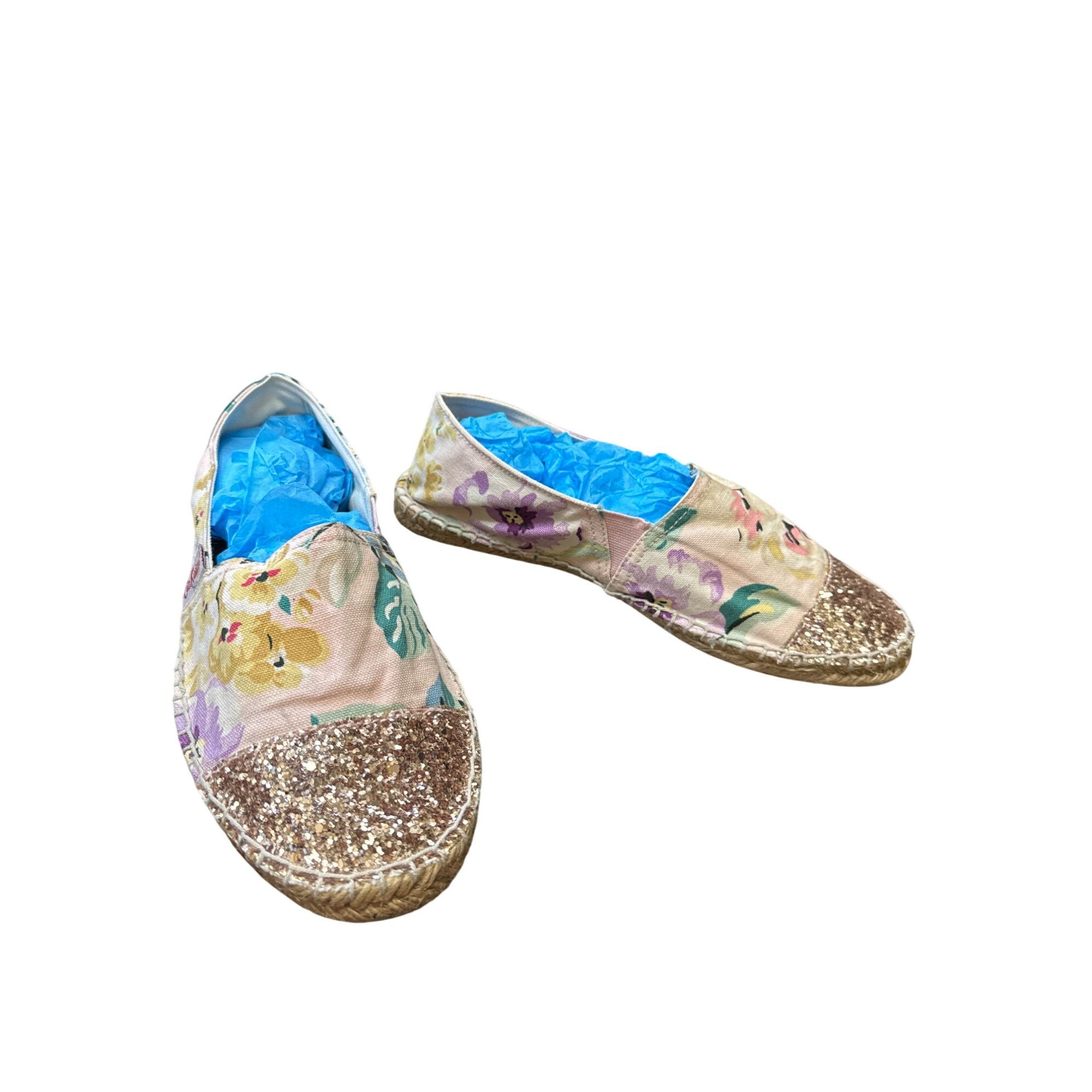 Designer Cath Kidston Womens Floral Glitter Espadrilles Size 7 Size US 7 / IT 37 - 2 Thumbnail