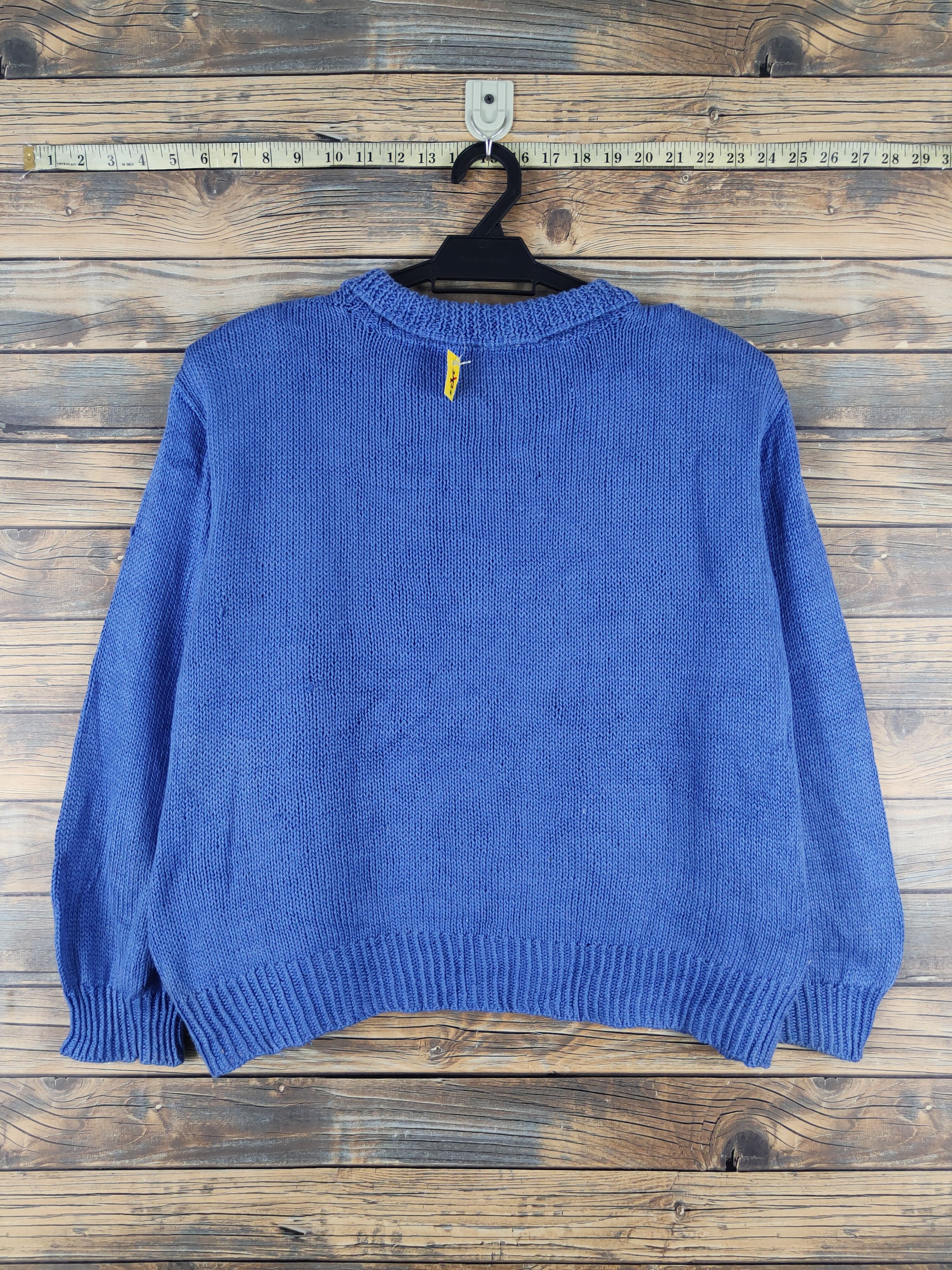 Japanese Brand × Vintage Japanese Brand Blue Knitwear Sweatshirts #W1472 Size L / US 10 / IT 46 - 8 Thumbnail