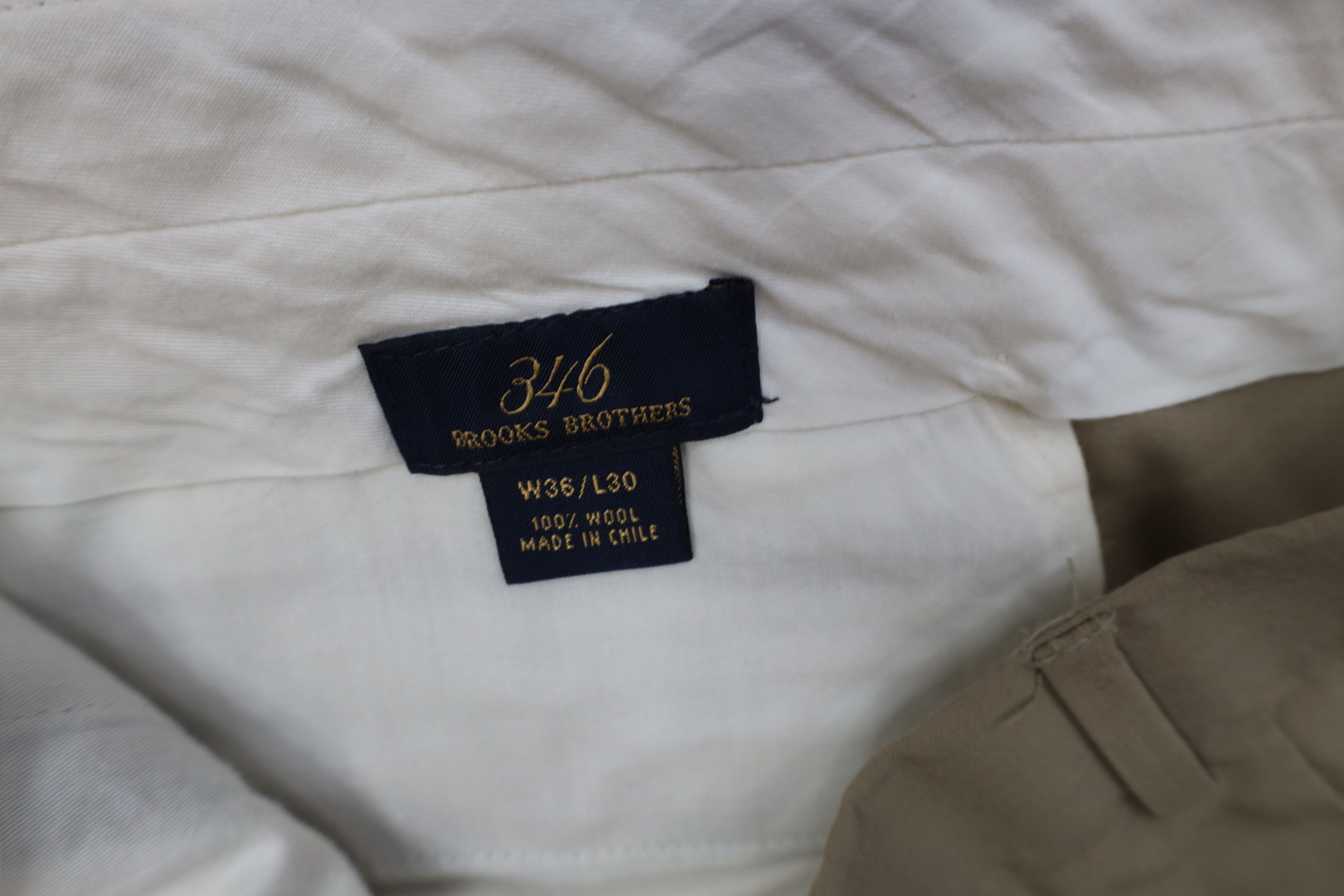 Brooks Brothers Vintage 90s Y2K Brooks Brothers Wool Wide Leg Chino Pants Size US 36 / EU 52 - 8 Thumbnail