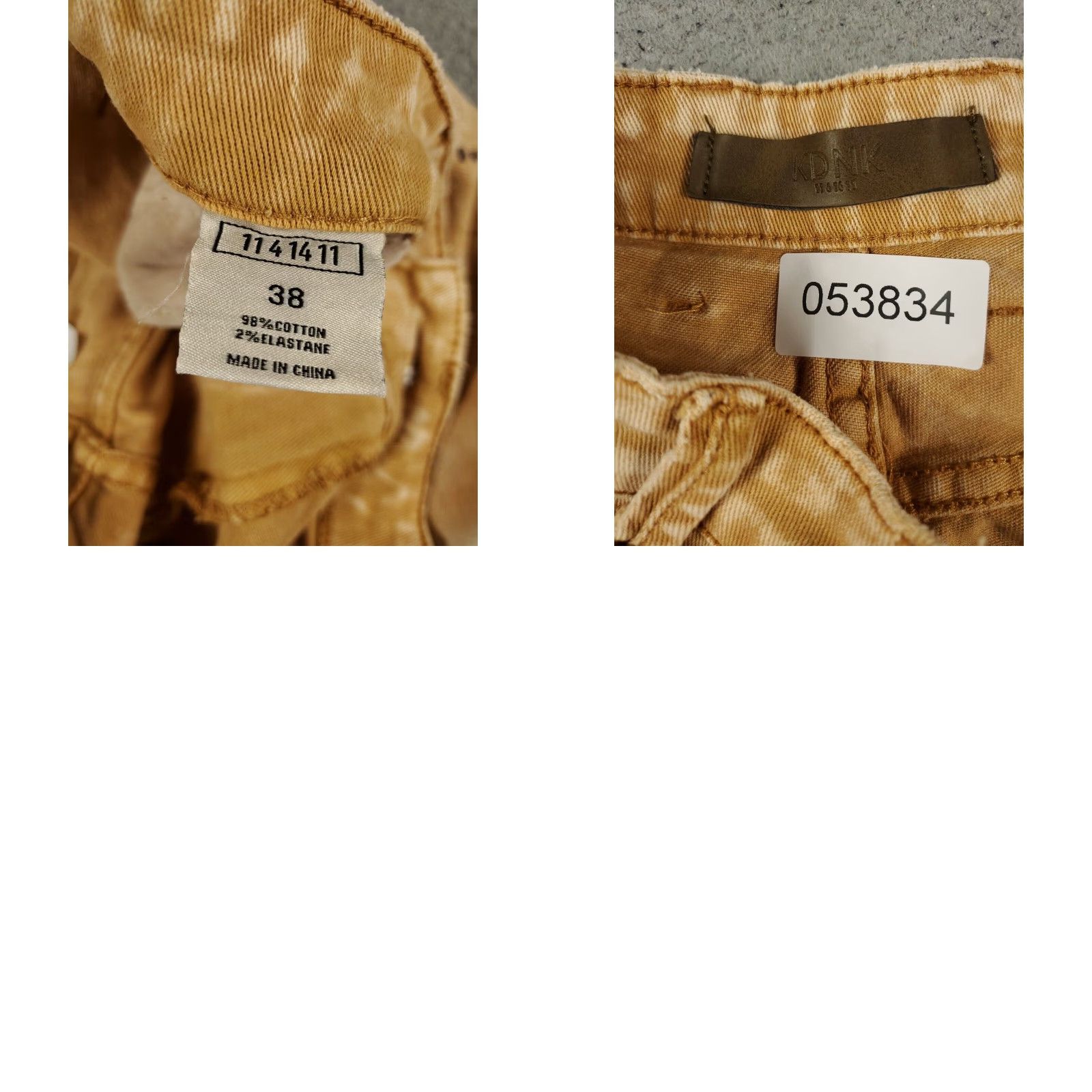Denime KDNK Jeans Mens 38x30 Brown Slim Fit Denim Pants Size US 38 / EU 54 - 8 Thumbnail