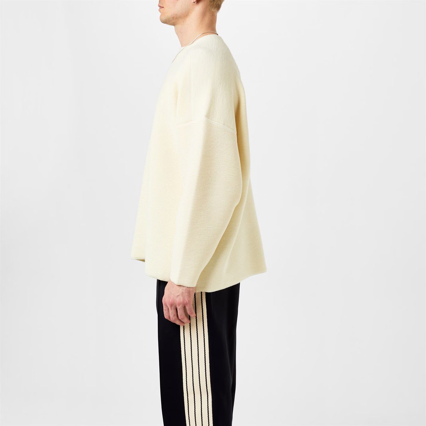 Fear of God o1g2r1mq0426 Ottoman Wool Straight Neck Sweater in Cream Size US L / EU 52-54 / 3 - 2 Thumbnail