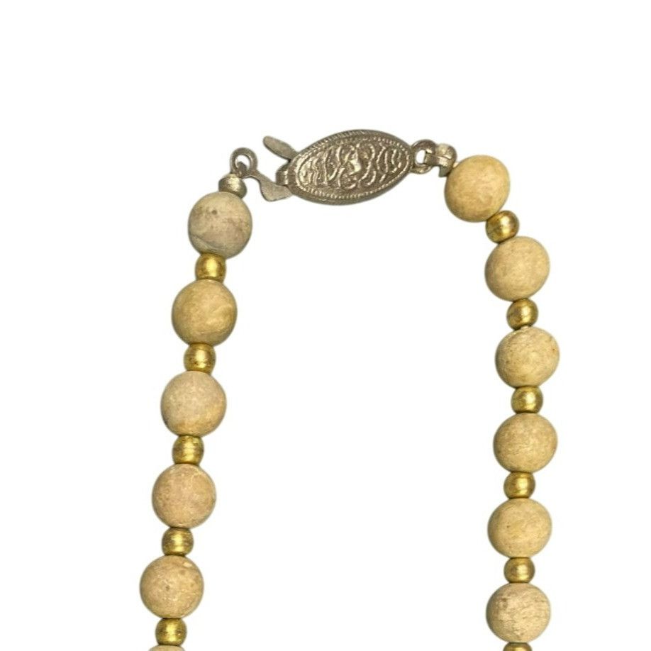 Other Vintage Cream Jasper Stone Graduated Beaded Necklace With Go Size ONE SIZE - 4 Thumbnail